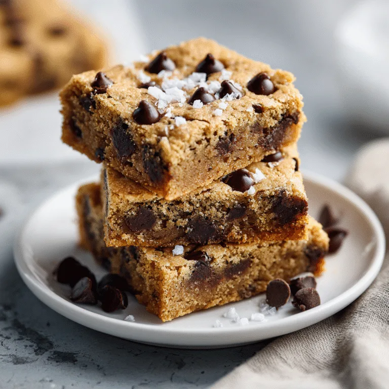 Flourless Chocolate Chip Chickpea Blondies