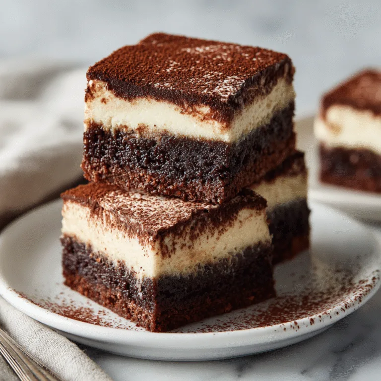 Tiramisu Brownies (Fudgy, Mocha & Creamy!)