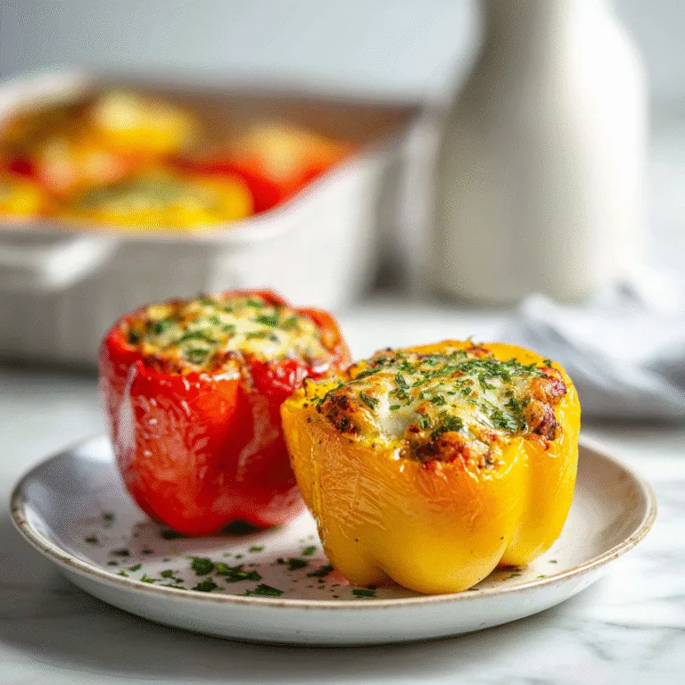 Easy Vegetarian Stuffed Bell Peppers with Rice