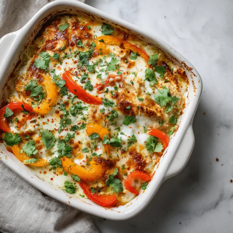 Chicken Fajita Cottage Cheese Bake (High-Protein Comfort Dinner)