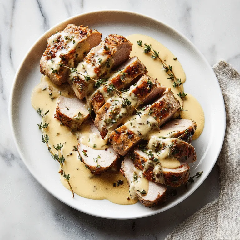 Pork Tenderloin with Dijon Mustard Cream Sauce – Elegant, Creamy & Easy!