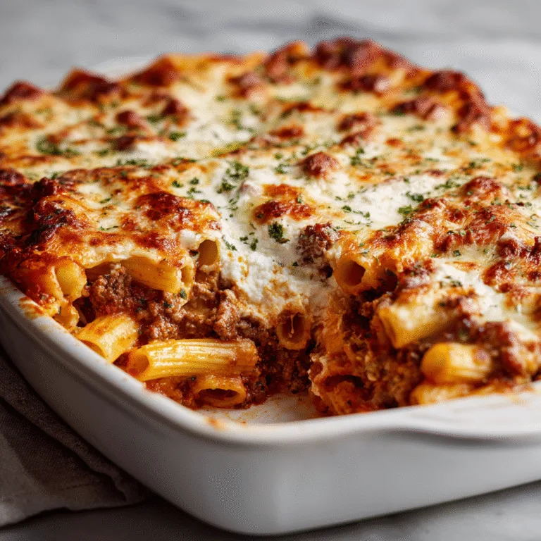 Easy Baked Ziti with Ground Beef & Ricotta (Ultimate Comfort Food)