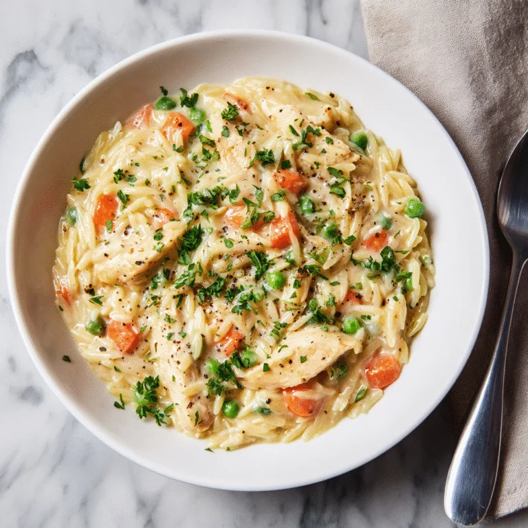 Chicken Pot Pie Orzo (Easy One-Pot Comfort Dinner)