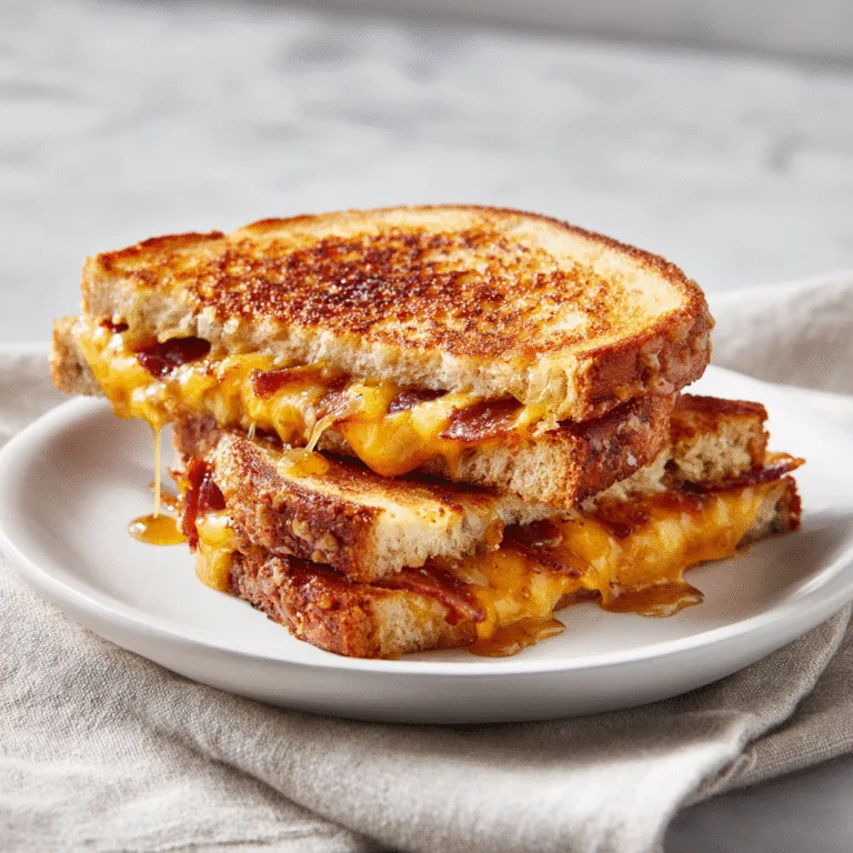 Hot Honey Apple Cheddar Beef Bacon Grilled Cheese (Sweet, Savory & Gourmet)