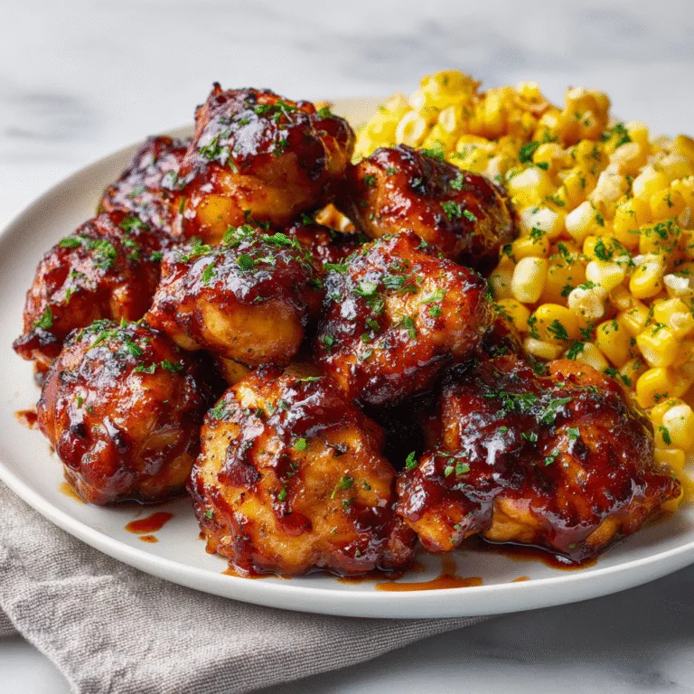 Sheet Pan BBQ Chicken Bites with Buttered Corn (Easy, Juicy & Family-Friendly)