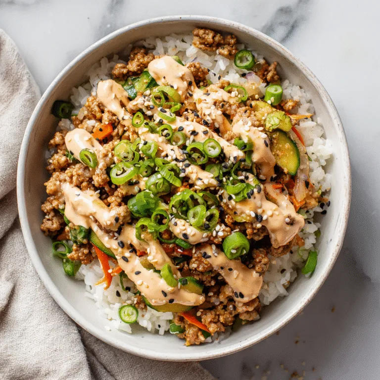 Ground Turkey Rice Bowls with Bang Bang Sauce (Quick & Flavor-Packed!)