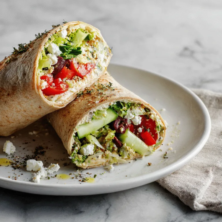Easy Mediterranean Veggie Wraps (Fresh, Healthy & Flavor-Packed)