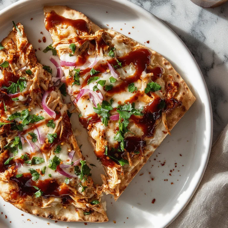 Easy BBQ Chicken Flatbread (Quick, Cheesy & Flavor-Packed Dinner)