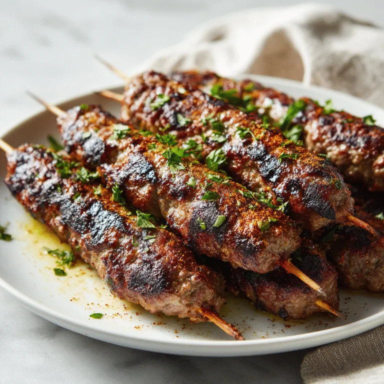 Authentic Lebanese Beef Kafta (Juicy & Flavorful Middle Eastern Grilled Kebabs)