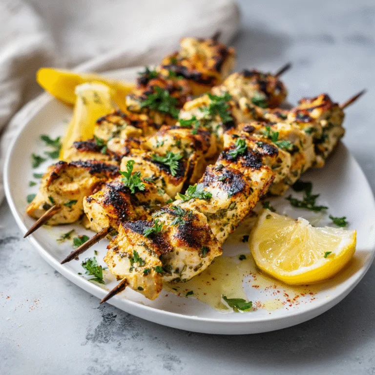 Authentic Shish Tawook (Lebanese Grilled Chicken Skewers)