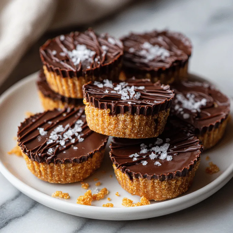 Quinoa Crunch Peanut Butter Cups (Healthy No-Bake Treat)
