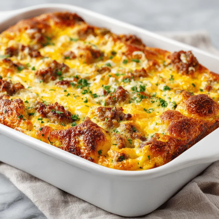 Sausage Egg and Cheese Breakfast Casserole (Easy Make-Ahead Breakfast)