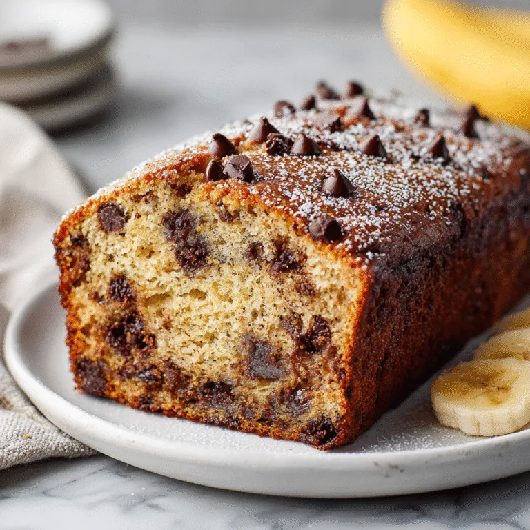 Chocolate Chip Banana Bread (Moist, Rich & Bakery-Style)