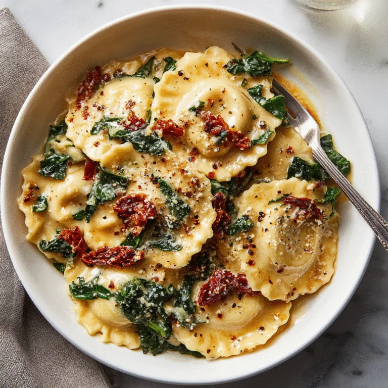 Easy Weeknight Creamy Tuscan Ravioli (Rich, Cozy & Ready in 30 Minutes)
