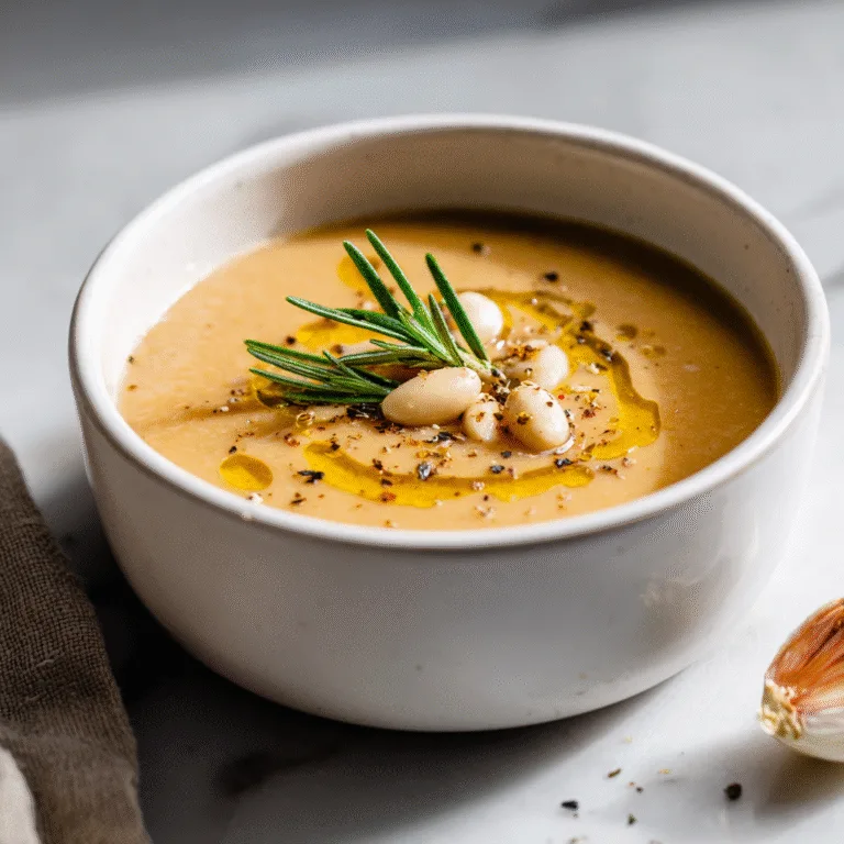 Rosemary & Roasted Garlic White Bean Soup: A Cozy, Creamy Comfort Bowl